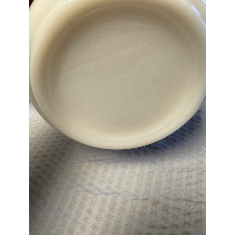 Vintage White Glass Mixing Bowls Crock 6" & 9" Diameter Set of 2 - Picture 4 of 16